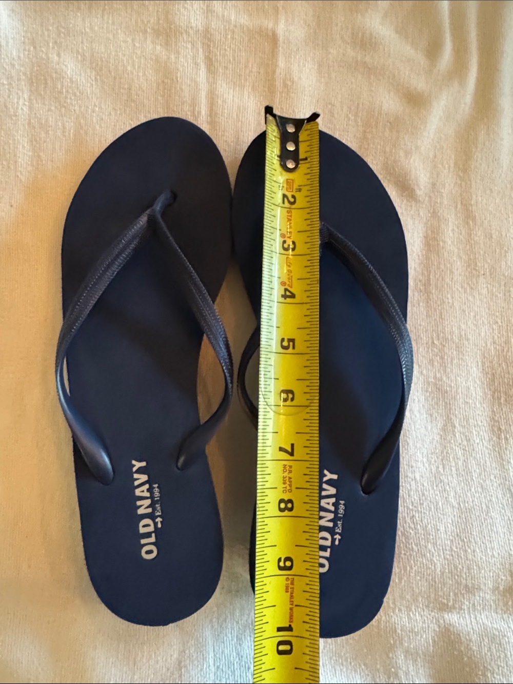 Old Navy Dark Blue Foam Wedge Flip Flop Sandals - Sz 7.5 - 8 - Picture 5 of 11